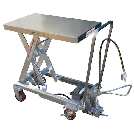 Vestil Air Hydraulic Steel Cart, 1000 lb. Cap, 19-11/16"W, 32-1/4"L AIR-1000-PSS